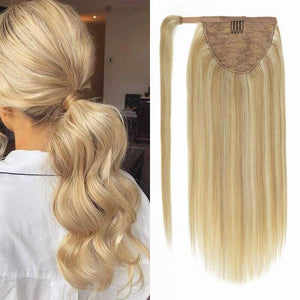 #12/613 Wrap Ponytail 100% Human Hair Clip in Ponytail Extensions