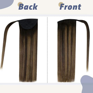 #2/6/2 Wrap Ponytail 100% Human Hair Clip in Ponytail Extensions