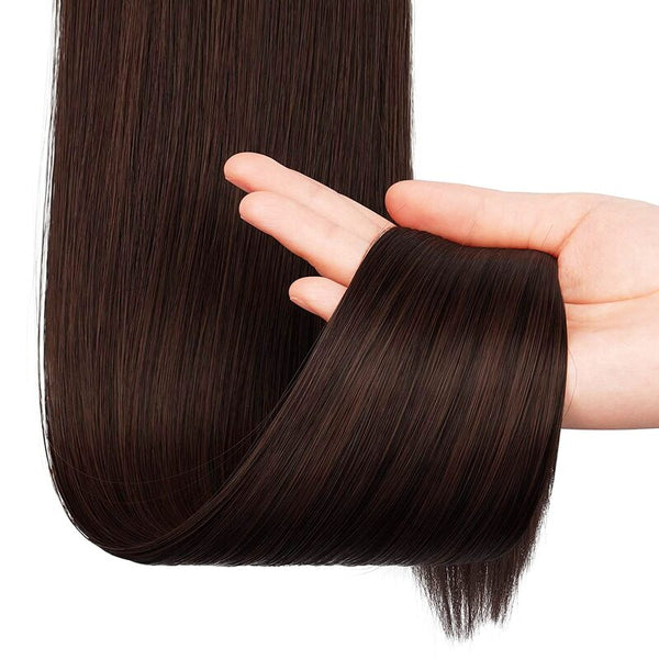 #2 Wrap Ponytail Dark Brown 100% Human Hair Clip in Ponytail Extensions