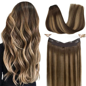 #4/27 Halo Hair Extensions 100% Human Hair Wire Extensions