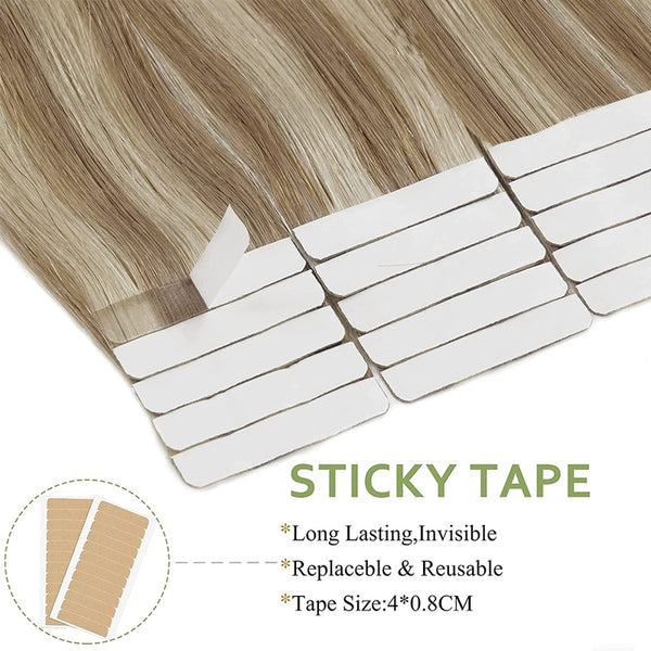 #6-613 Tape In Hair Extensions 20pcs 50g Human Hair Extensions