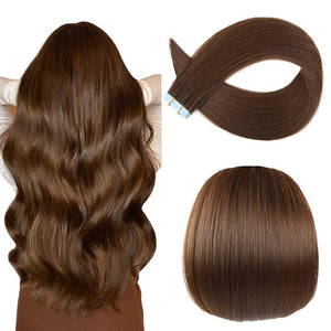 Chocolate Brown #4 Tape In Hair Extensions