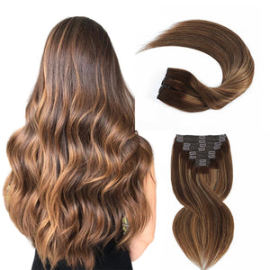 HomGoss Caramel Blonde Balayage #4/27/4 Classic Clip-Ins (120G)