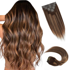 HomGoss Caramel Blonde Balayage #4274 Seamless PU Clip-Ins (120G)