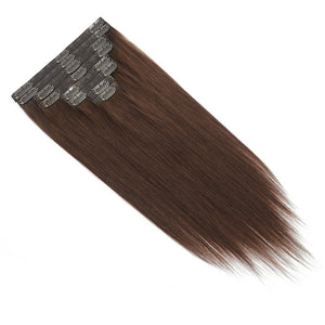 HomGoss Chocolate Brown #4 Seamless PU Clip-Ins (120G)