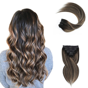 HomGoss-Dark Balayage #1B/27/1B Classic Clip-Ins 8PCS (120G)