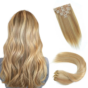 HomGoss #27/613 Blonde Seamless PU Clip-Ins (120G)